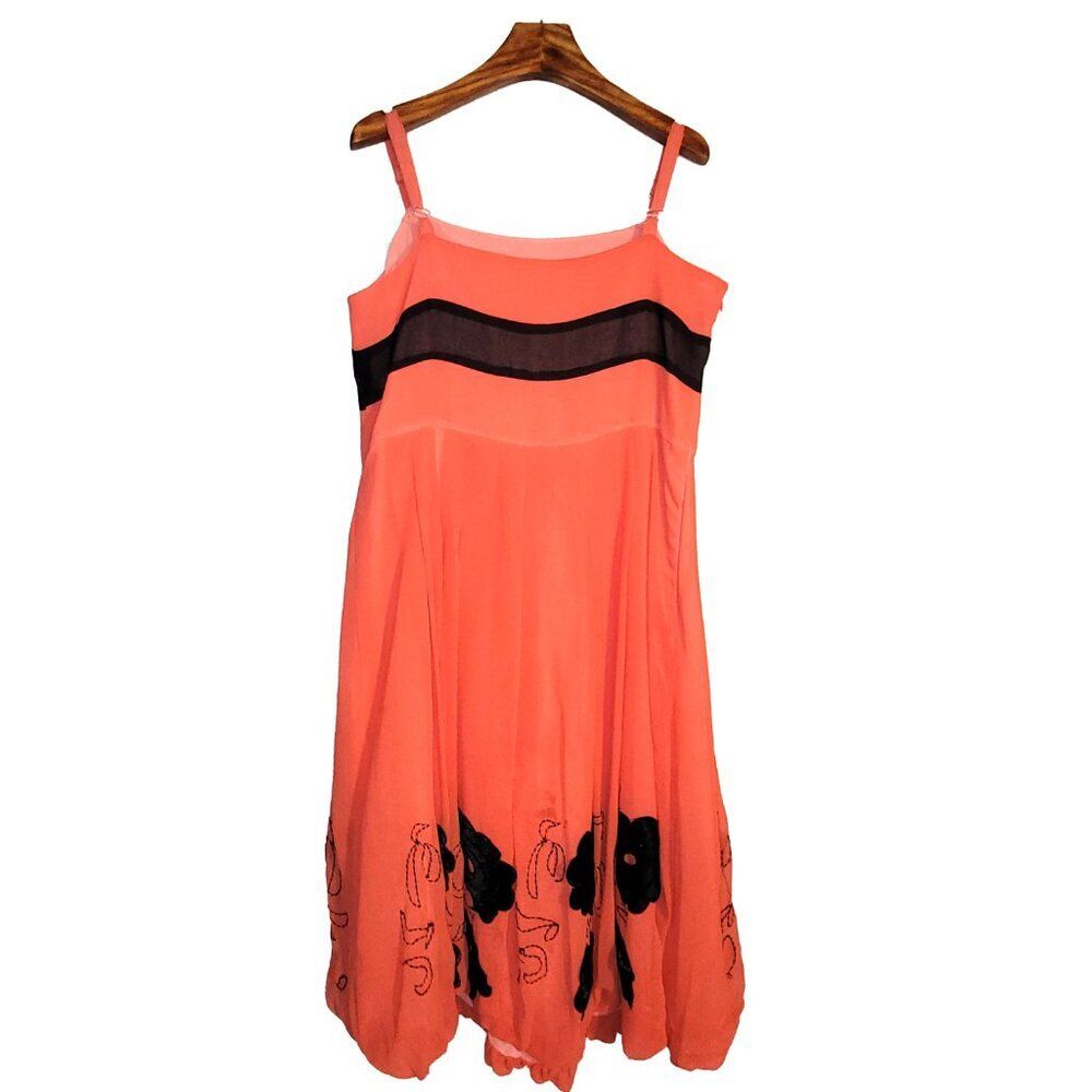 Women's Silk Size M Sleeveless Camisole Spaghetti Strap Slip Dress SAL837
